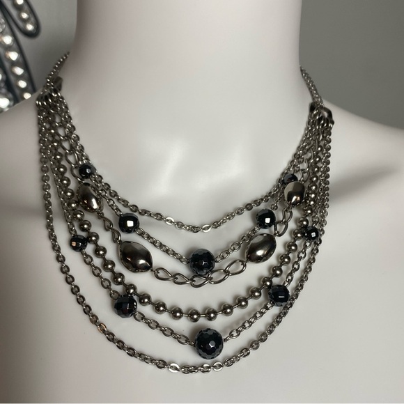 Set Necklace & Bracelet Milor italy. Black Gunmetal color - Picture 2 of 8